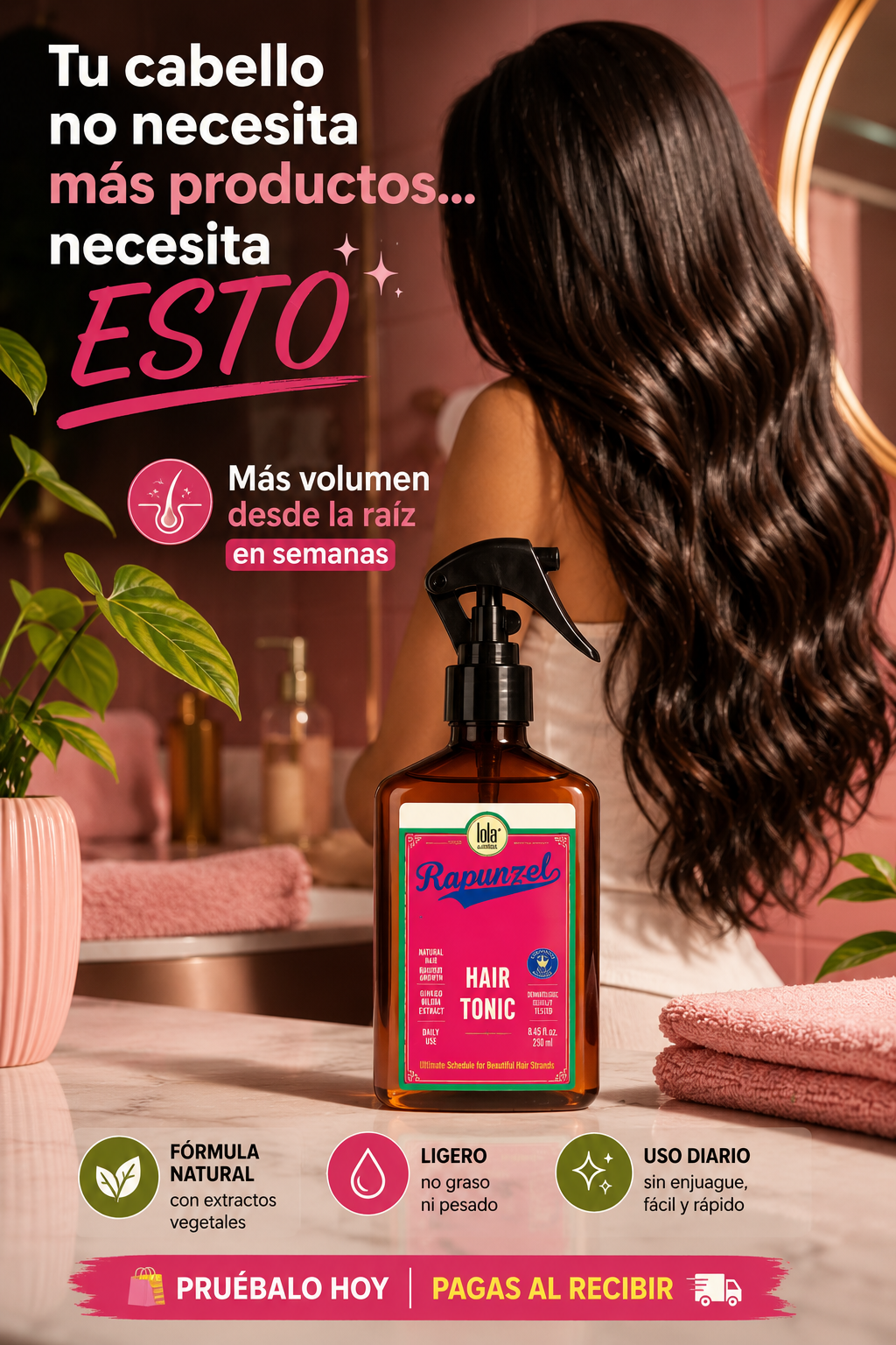 TÓNICO CAPILAR RAPUNZEL 💆♀️ — Dile adiós a la caída y recupera un cabello más abundante y fuerte desde la raíz