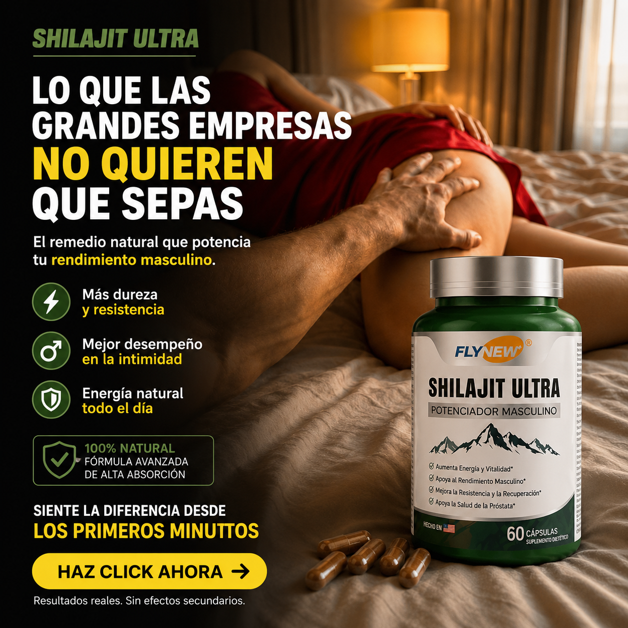 Fly New Shilajit Ultra + Maca Negra | Potenciador Natural Masculino 2X1 OFERTA LIMITADA