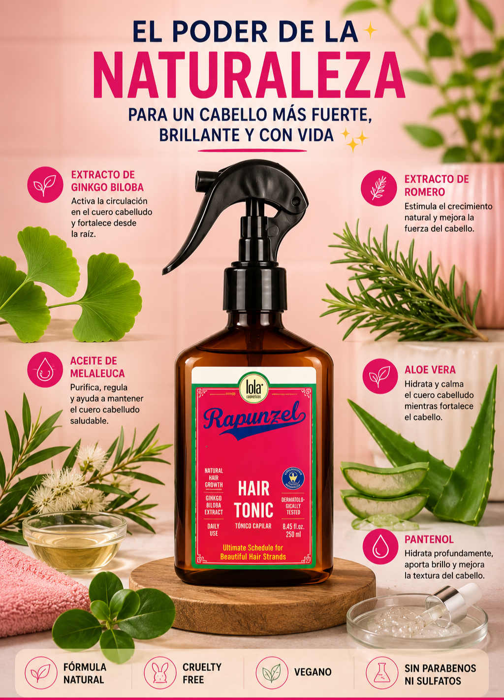 TÓNICO CAPILAR RAPUNZEL 💆‍♀️ — Dile adiós a la caída y recupera un cabello más abundante y fuerte desde la raíz