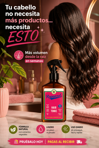 TÓNICO CAPILAR RAPUNZEL 💆‍♀️ — Dile adiós a la caída y recupera un cabello más abundante y fuerte desde la raíz